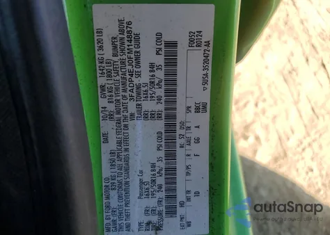 2015 Ford Fiesta Se from USA, damaged, VIN 3FADP4EJ0FM148876